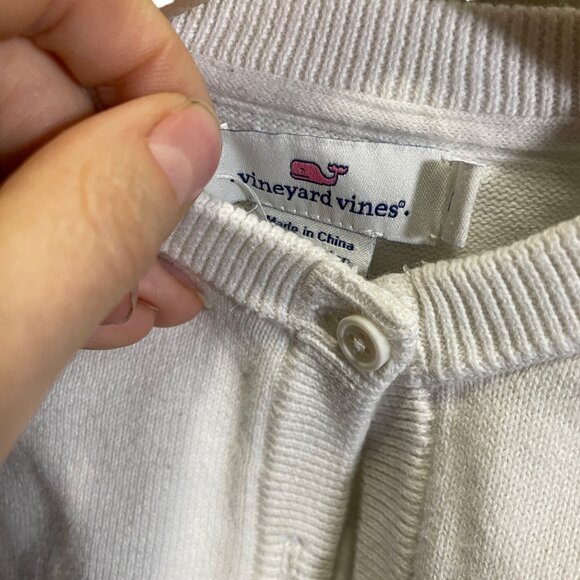 Vineyard Vines Kids Cardigan White Long Sleeve Button Front 4t - Picture 3 of 4